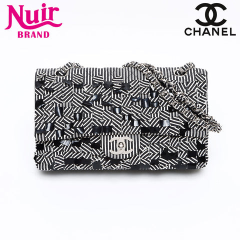 シャネル CHANEL ストライプ ダブルフラップ ターンロック 11番台