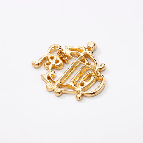 箱付き希少美品 Dior ヴィンテージ フラワーブローチ ゴールドライン