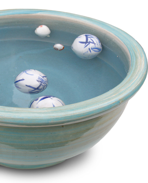 新品 特大51x49 陶器睡蓮鉢 メダカ鉢 難有 エメラルドグリーン 緑黒LBK