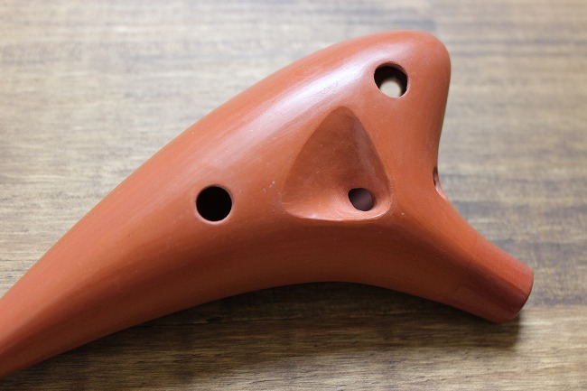 赤茶色 陶器 オカリナ (ソフトケース付き) 赤茶色 陶器 オカリナ