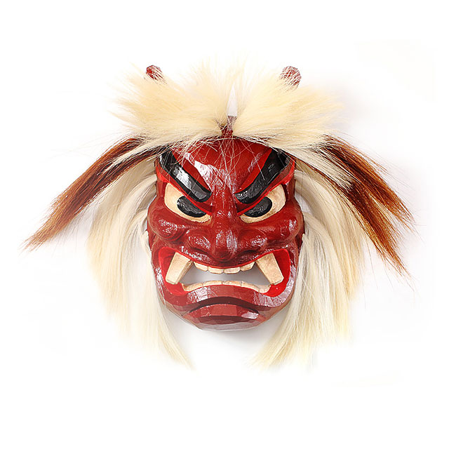 なまはげ館 【受注生産】石川千秋作 壁掛け用なまはげ木彫り面 8号