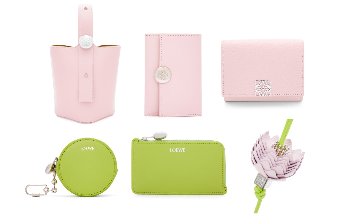 ローズマリー ロエベ ピンク花モチーフ革製チャーム ローズマリー様