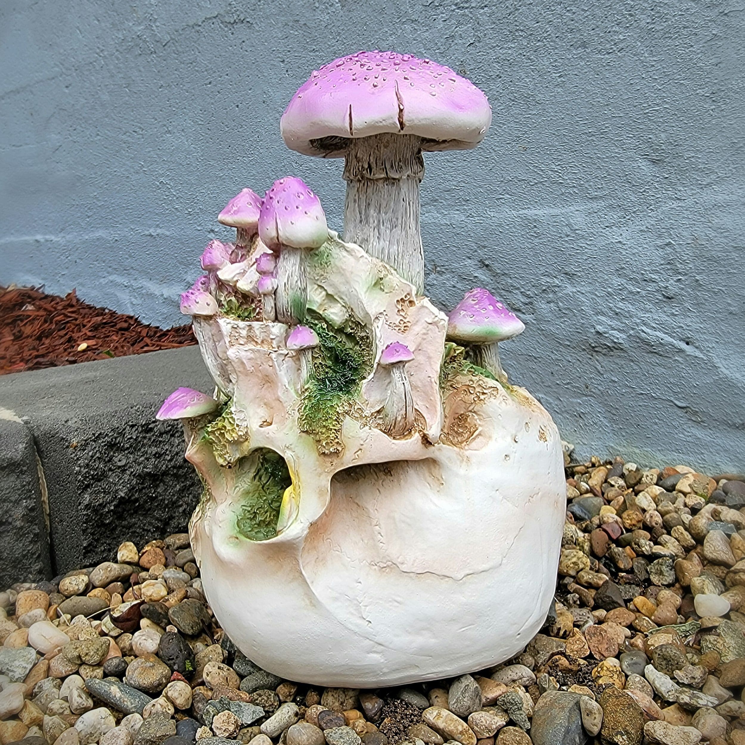 Mushroom Skull, Violet Webcap, Cottagecore, Oddities Decor