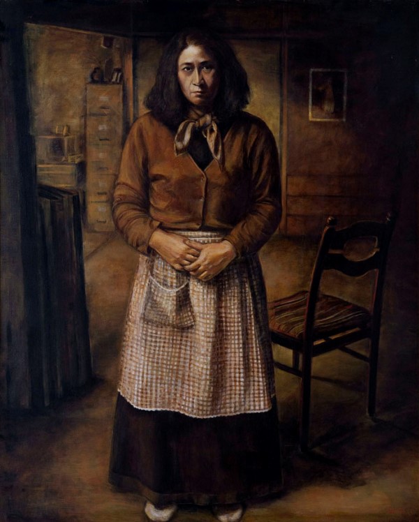 3213）中島イソ子 F0号油絵 「バラ」沖展会員、沖縄女流美術家協会会長