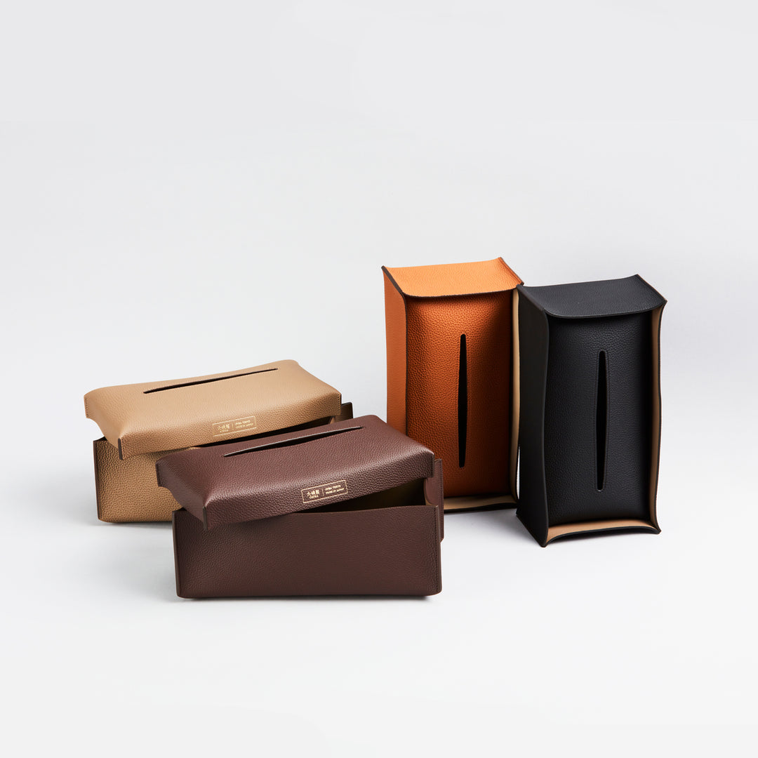 大峽製鞄 ｜ 【1432-GMS】ティッシュボックスケース・L(ブラック)