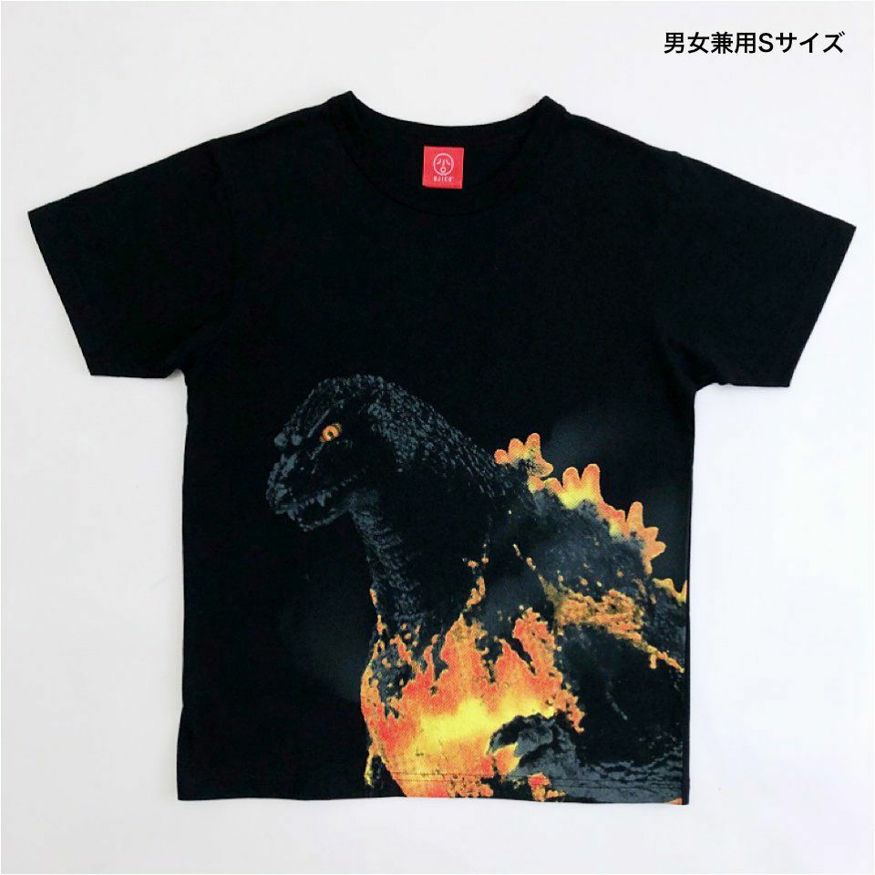 ゴジラ ラコステ 購入 Tシャツ LACOSTE GODZILLA 黒 足跡パッチ付