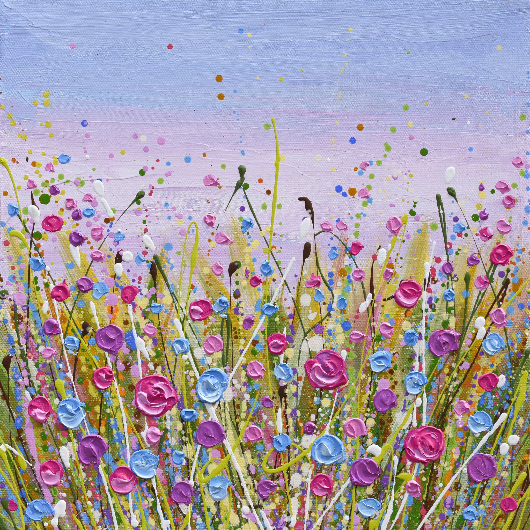 ご注文品】wildflowers 油彩画2点 Pink and Blue Wildflowers – Olga