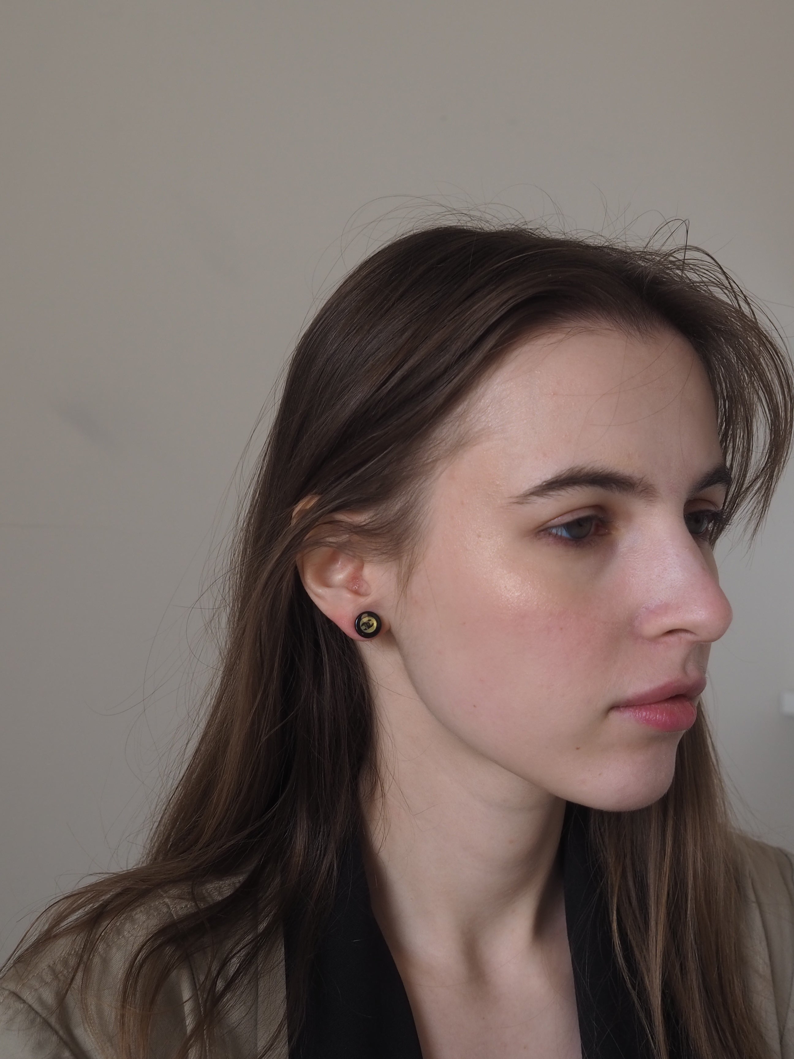 CHANEL シャネル ココ COCO クリア ミラー ピアス 01P ブラック