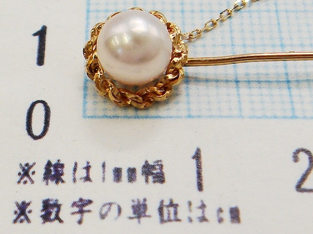 アクセサリー アコヤパール K18刻印 ピン ブローチ 2g アクセサリー