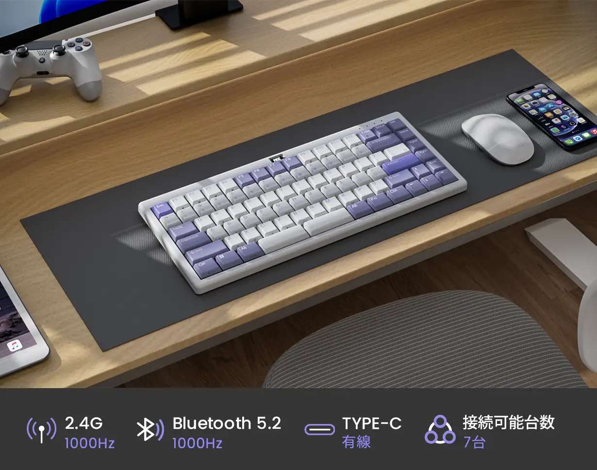 ロープロファイル×静電容量無接点を実現したワイヤレスキーボード「NiZ