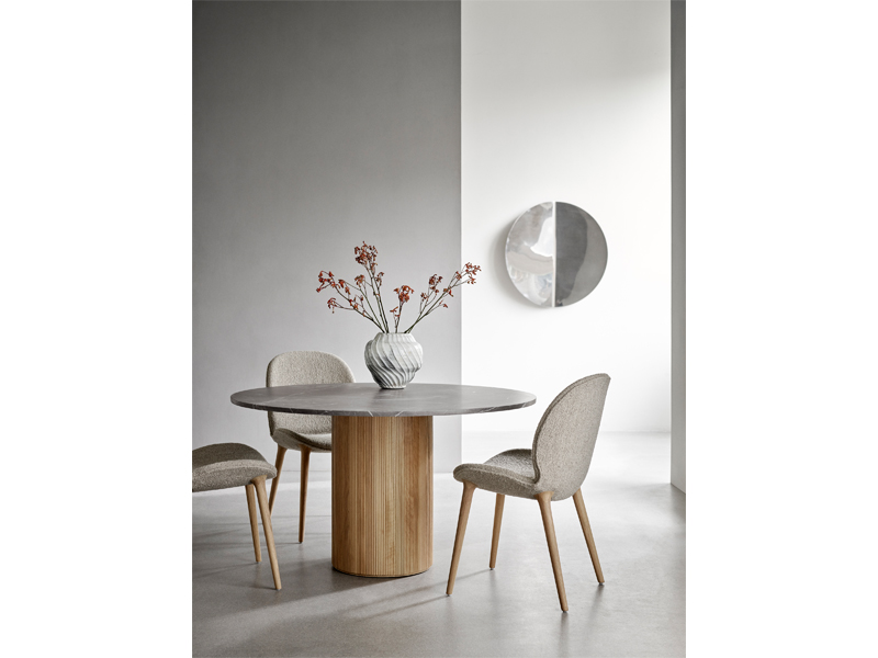 キャビン ラウンド テーブル グレーマーブル / ライトオーク | MOODA SOAME