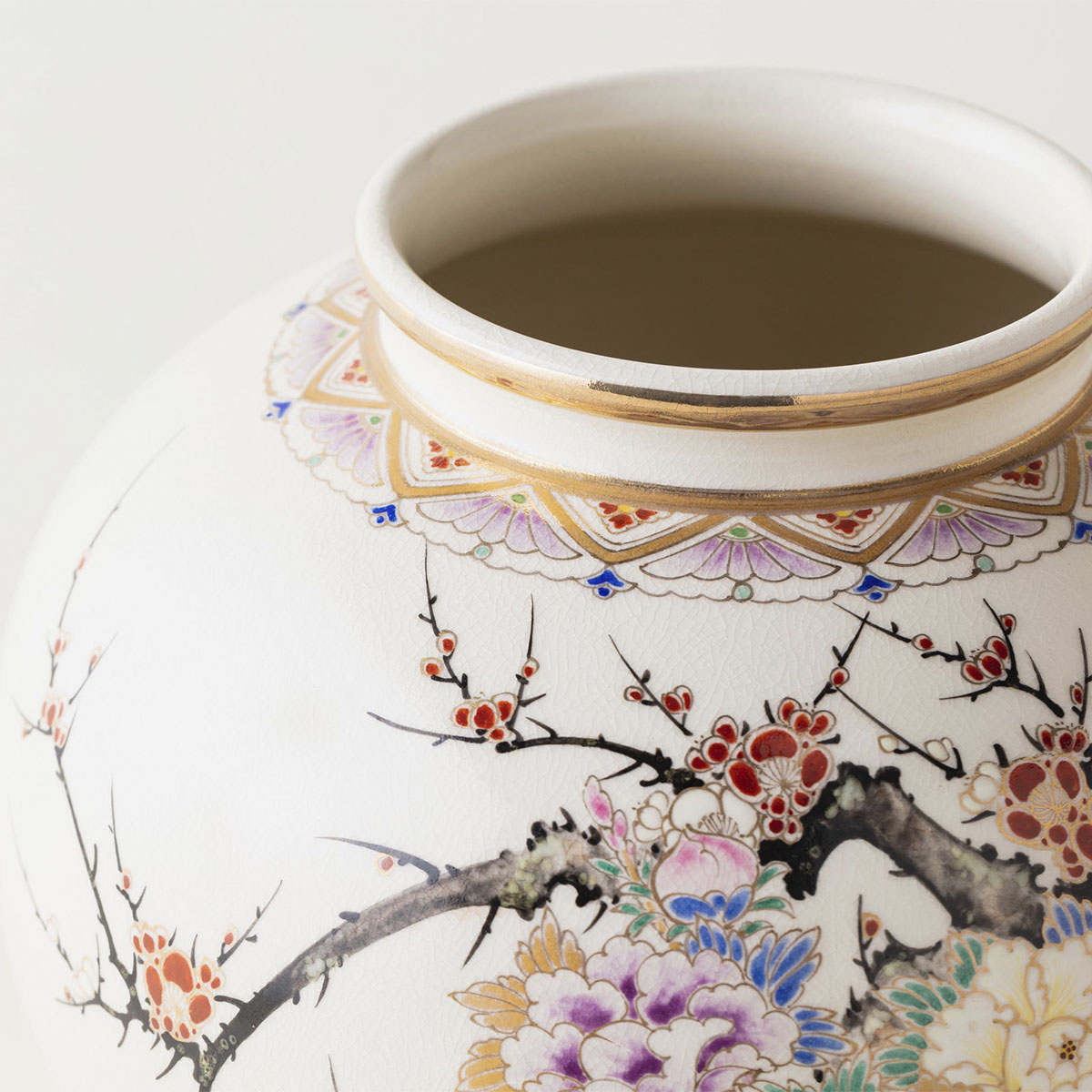 白薩摩 沈壽官 飾瓶 丸十印 島津献上品 瑠璃地 四面図 極上 白薩摩