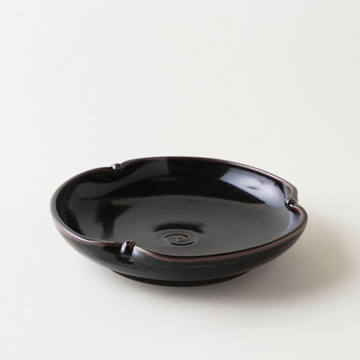 穴窯焼成 越前 楕円形黒色陶器プレート BA_0056-03-00_side_square-