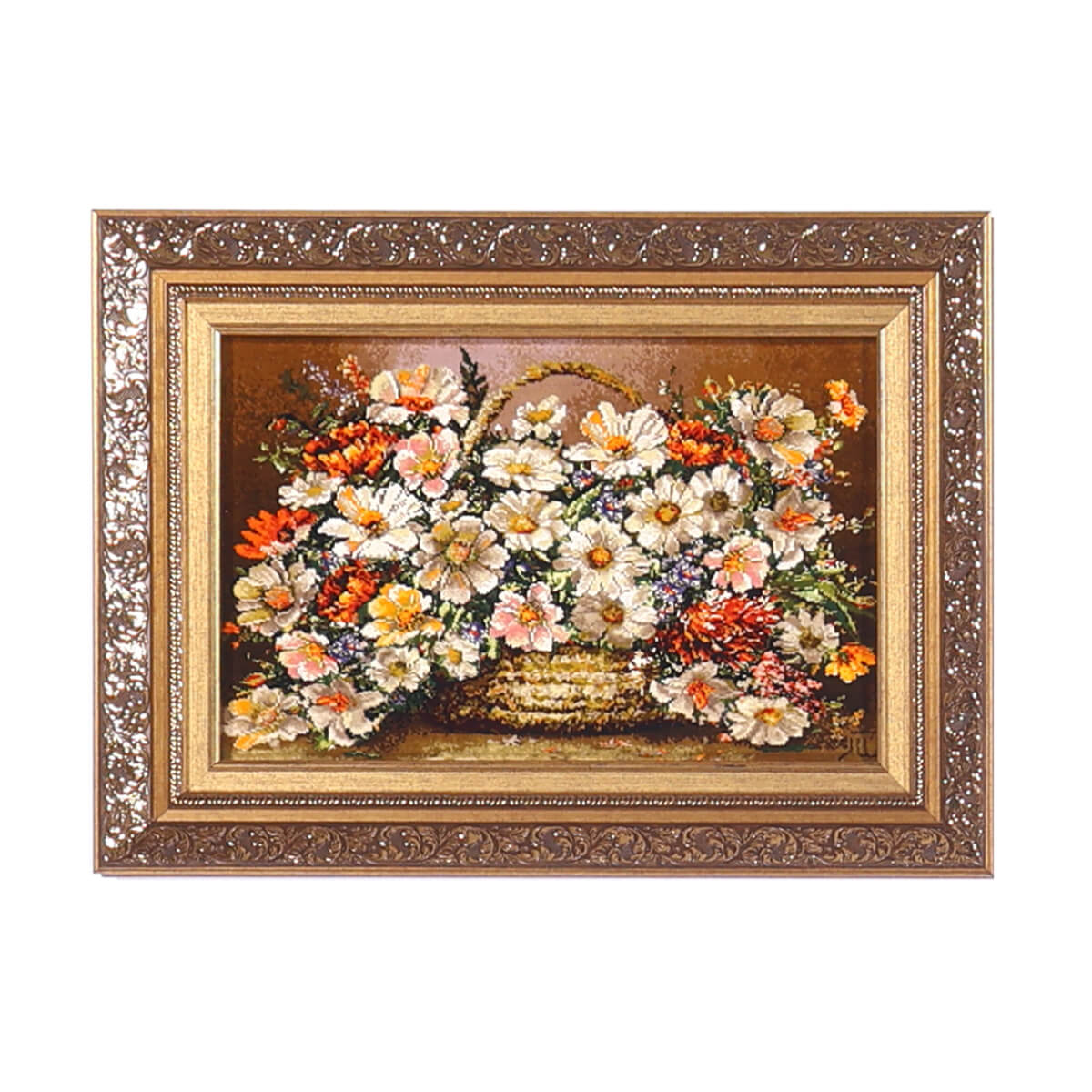 手織りペルシャ絨毯 タブリーズ産絨毯絵画 ウール&シルク 芸術です