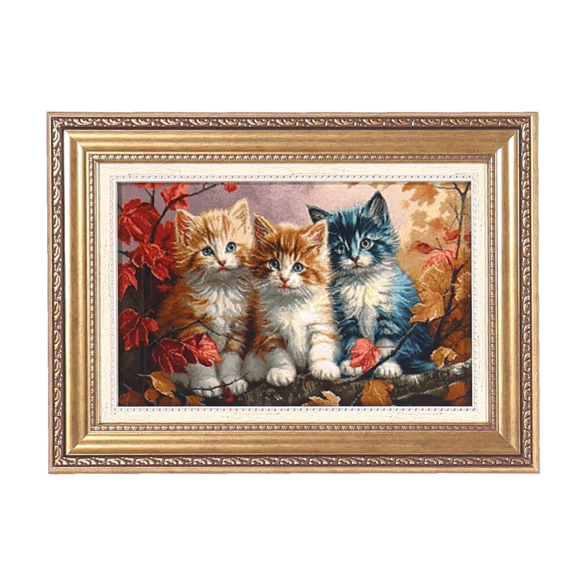 ペルシャ絨毯 手織り絵画絨毯 鑑定書付き フレーム付き ペルシャ絨毯