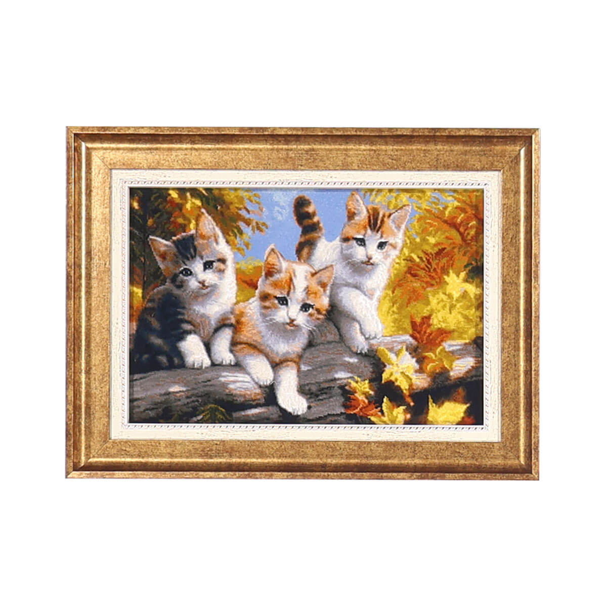 Y2315 ペルシャ絨毯 タブリーズ産 ウール×シルク 絵画絨毯 額装専用