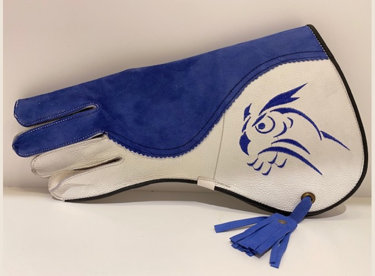 2個 英国から ファルコングローブ 猛禽類 革手袋 ふくろう フクロウ