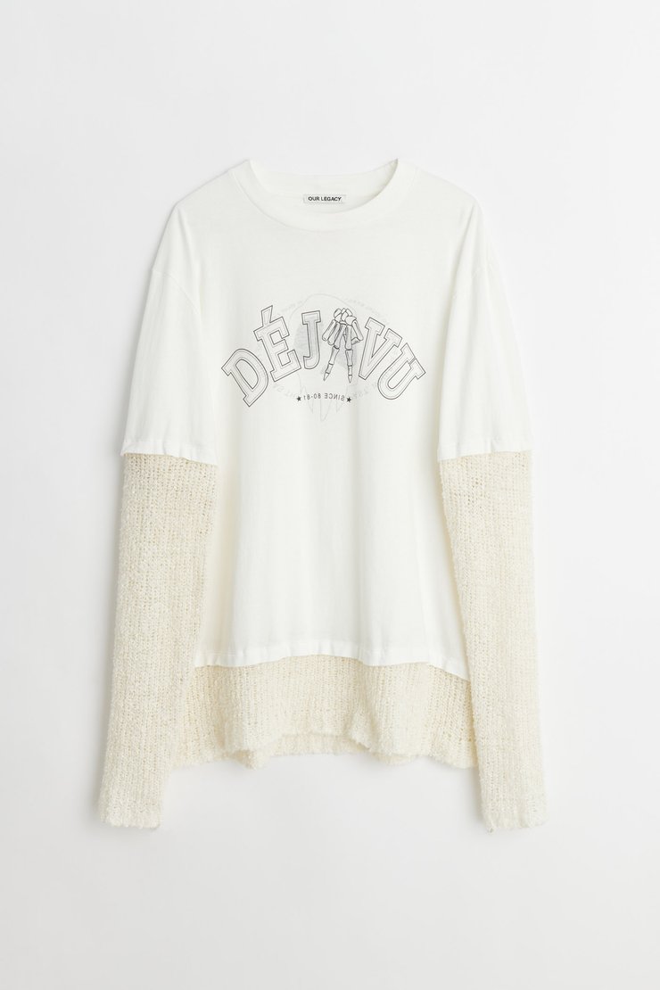 Our Legacy - Mix Tee Longsleeve White Deja Vu Print