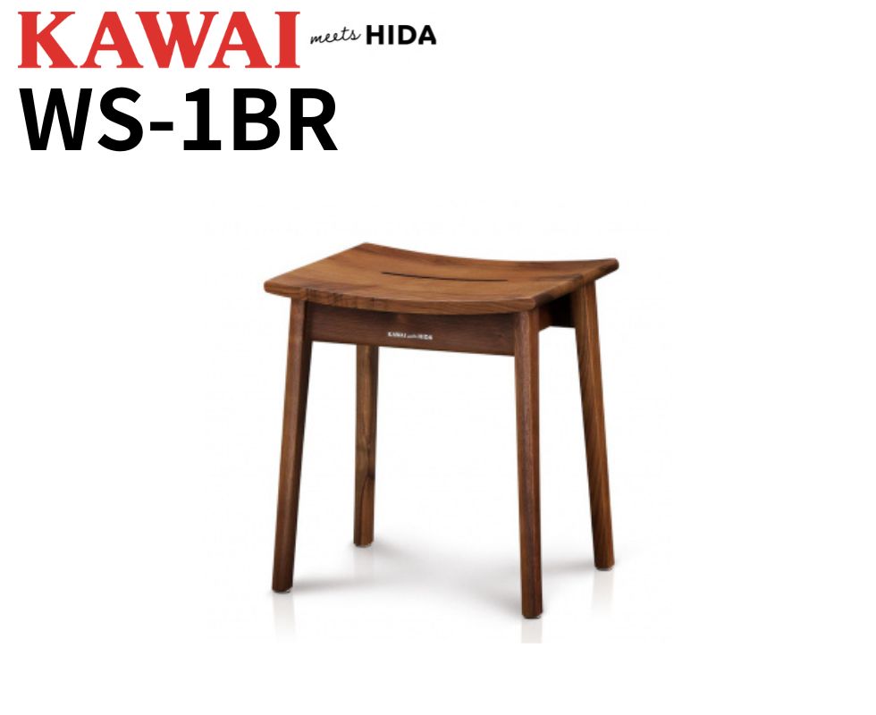 美品】KAWAI ピアノ椅子 ウォルナット 高さ調整可能 KAWAI/ピアノ椅子