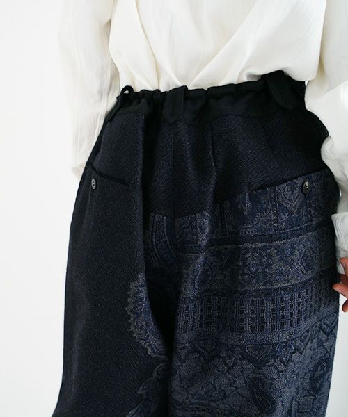 YANTOR ヤントル Tibetan Paisley Himo Pants[Y225PT09/BLUE]