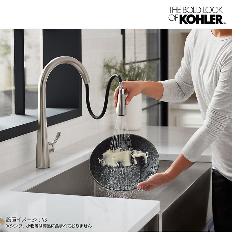 K-596T-ZX-CP Simplice kitchen faucet シンプライス シングルレバー