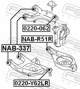 Ball Joint Assy 55502 AL505 DELPHI, FEBEST | 55502AL505 In Rear
