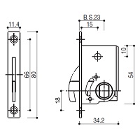 鎌錠・コインロック・サムターンセットHHJ-0866 【交換要領書付】(YK