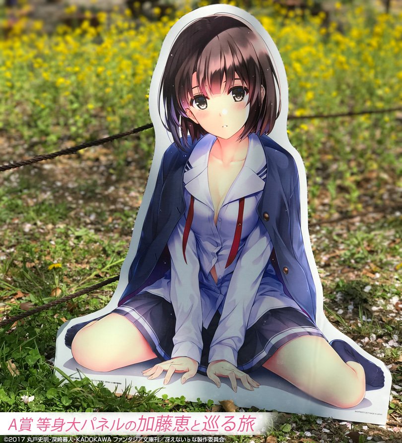 A賞 等身大パネルの加藤恵と巡る旅③～ 菜の花の中に置いてみたら可憐