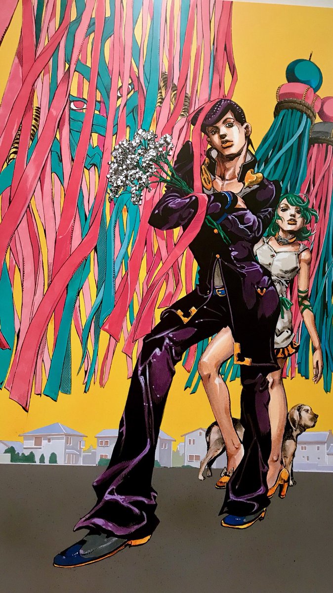 ジョジョの奇妙な冒険 徐倫&ブチャラティ 複製原画 18日迄荒木飛呂彦