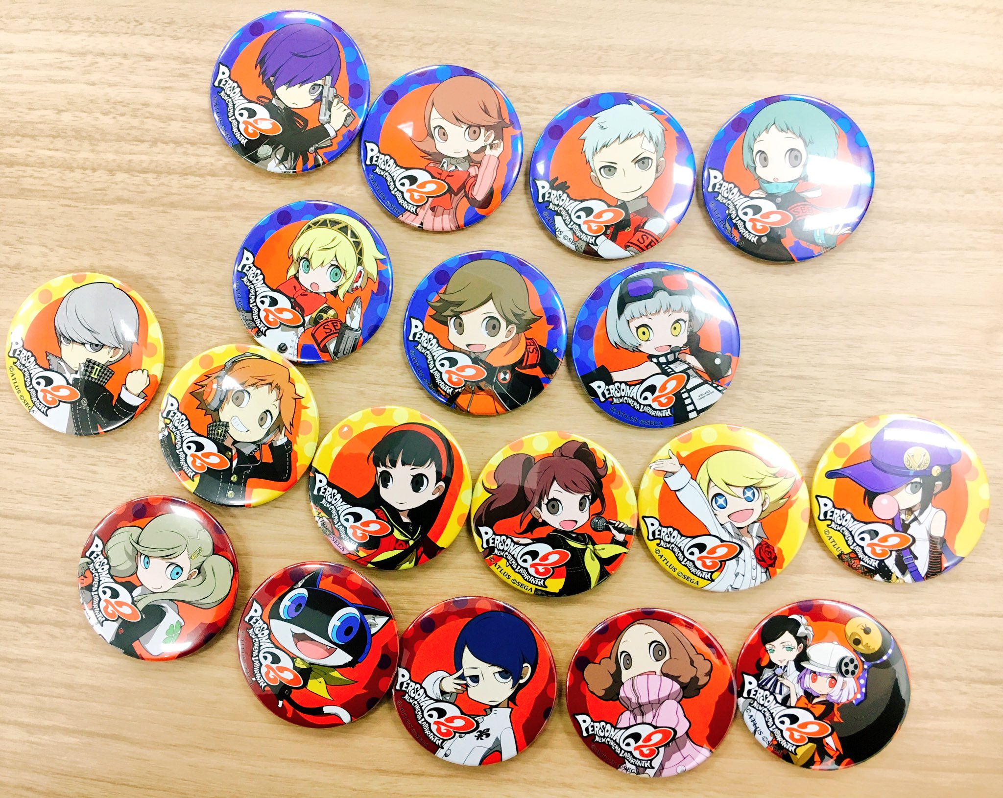 ペルソナQ2 PQ2 LINE 缶バッジ 6個セット ペルソナQ2 ニュー シネマ