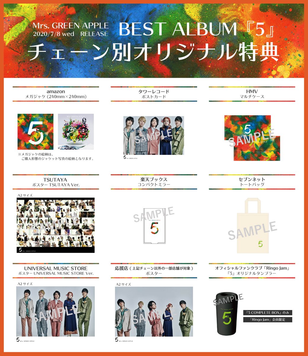 特典絵柄公開！】 Mrs. GREEN APPLE 2020/7/8 wed RELEASE BEST ALBUM