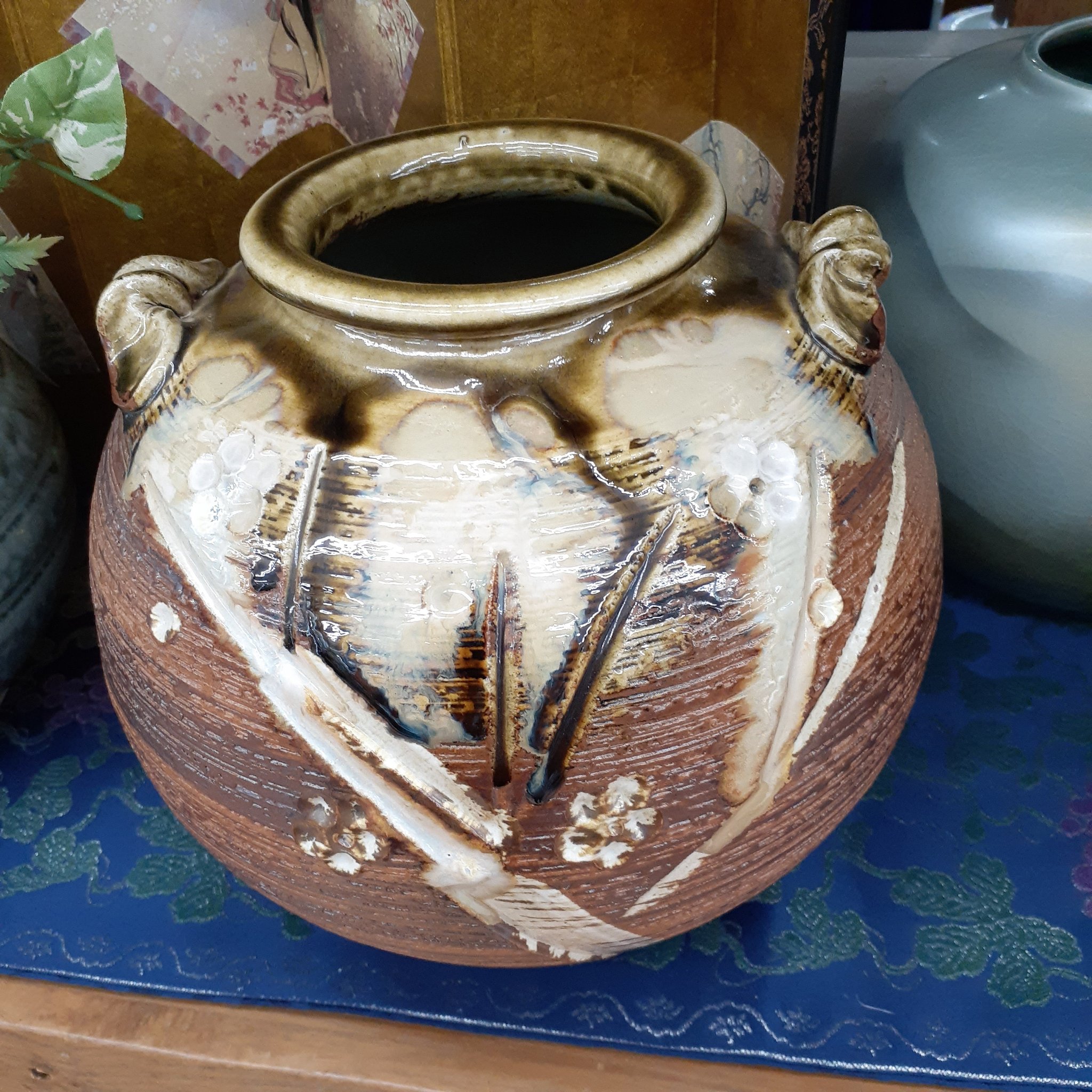 信楽檜垣文花瓶時代箱付き壺壷骨董品