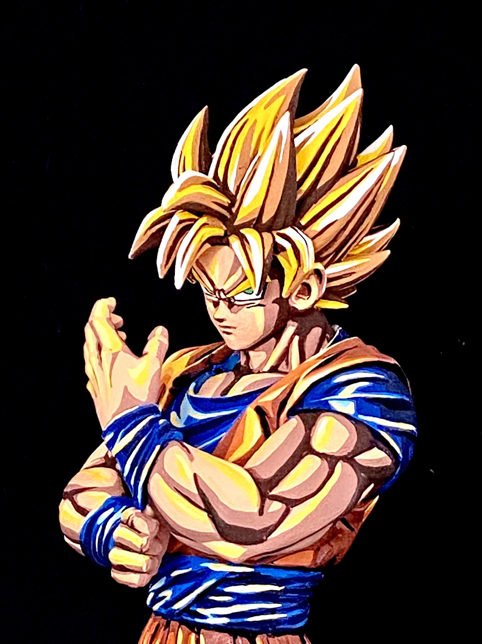 リペイント 二次元彩色 ドラゴンボール 超サイヤ人3孫悟空 2D イラスト