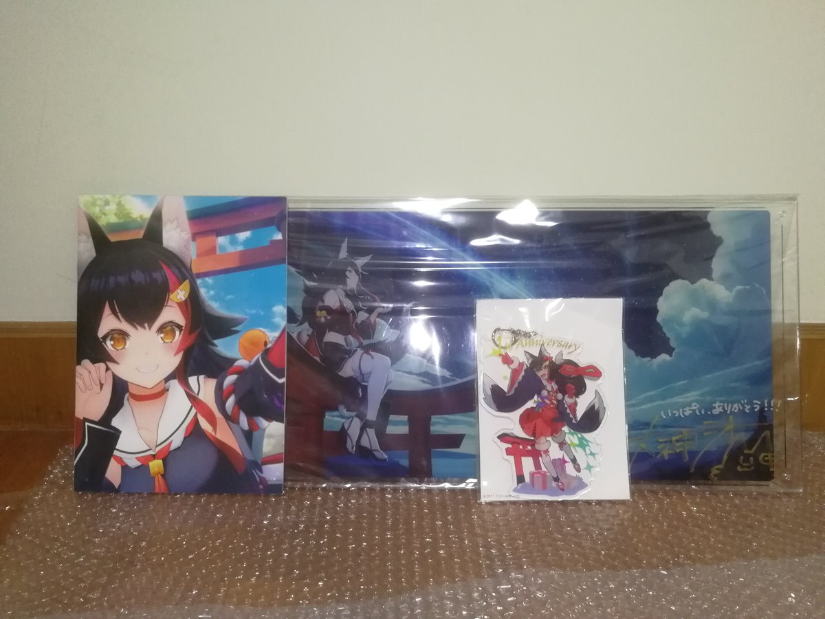 ホロライブ 大神ミオ 活動1周年記念直筆サイン入りアクリルパネル