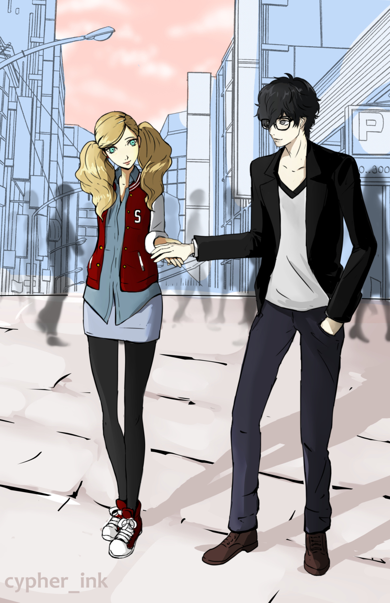 ペルソナ5 アニメ複製原画 雨宮蓮 高巻杏 ペルソナ5 アニメ複製原画