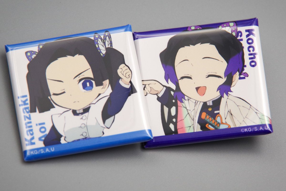 鬼滅の刃 絵巻カフェ 胡蝶しのぶ ゆる顔缶バッジ 鬼滅の刃 胡蝶しのぶ