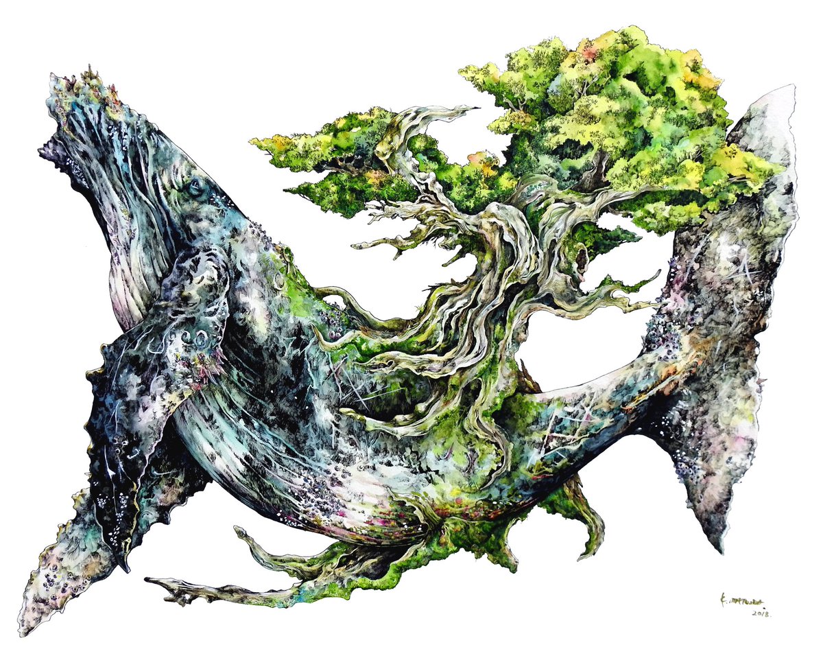 くじらの日 今年中に大きいクジラを描きます！！ 諦めないようがんばり