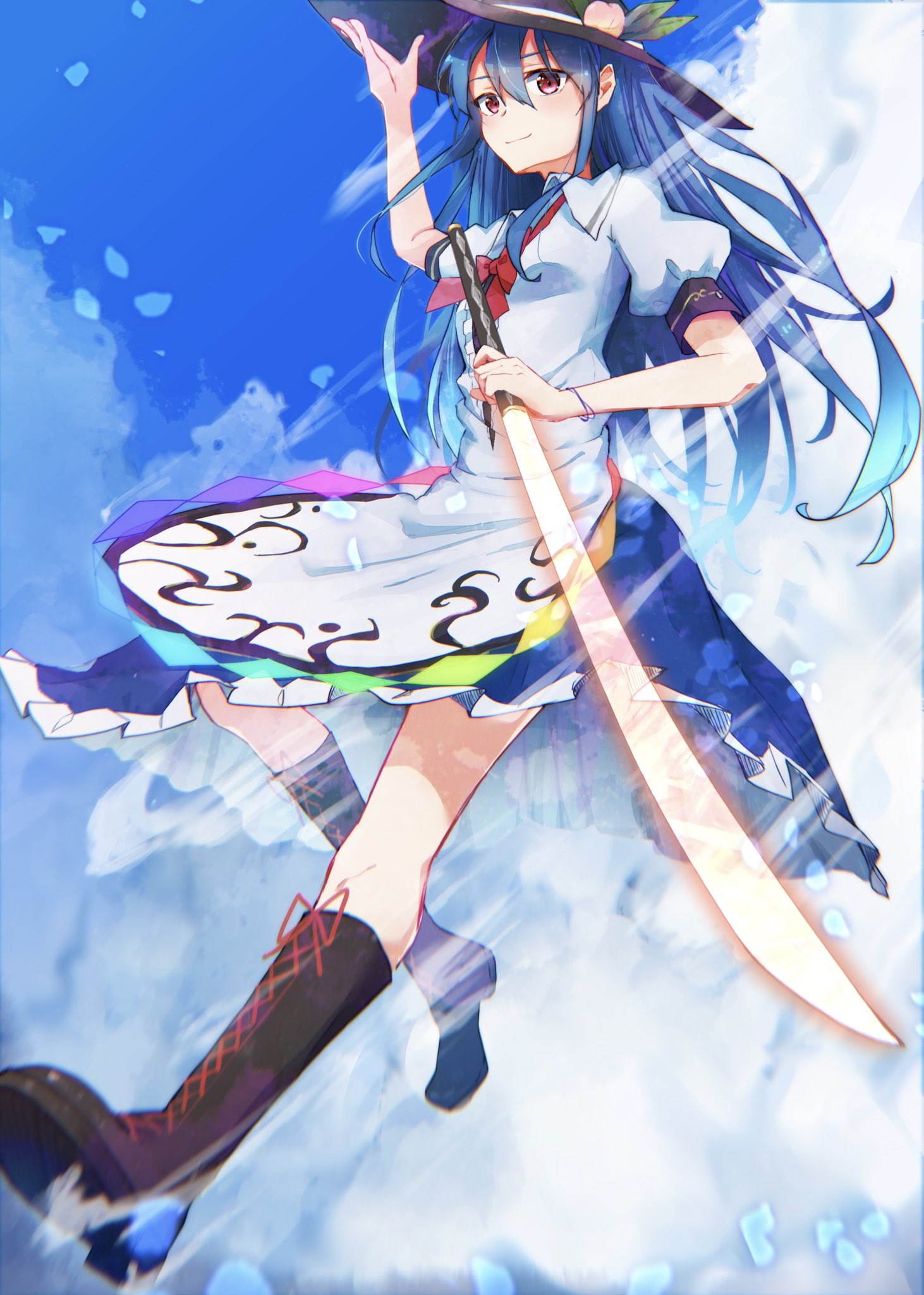 東方プロジェクト 比那名居天子 手書き色紙 東方プロジェクト 比那名居天子