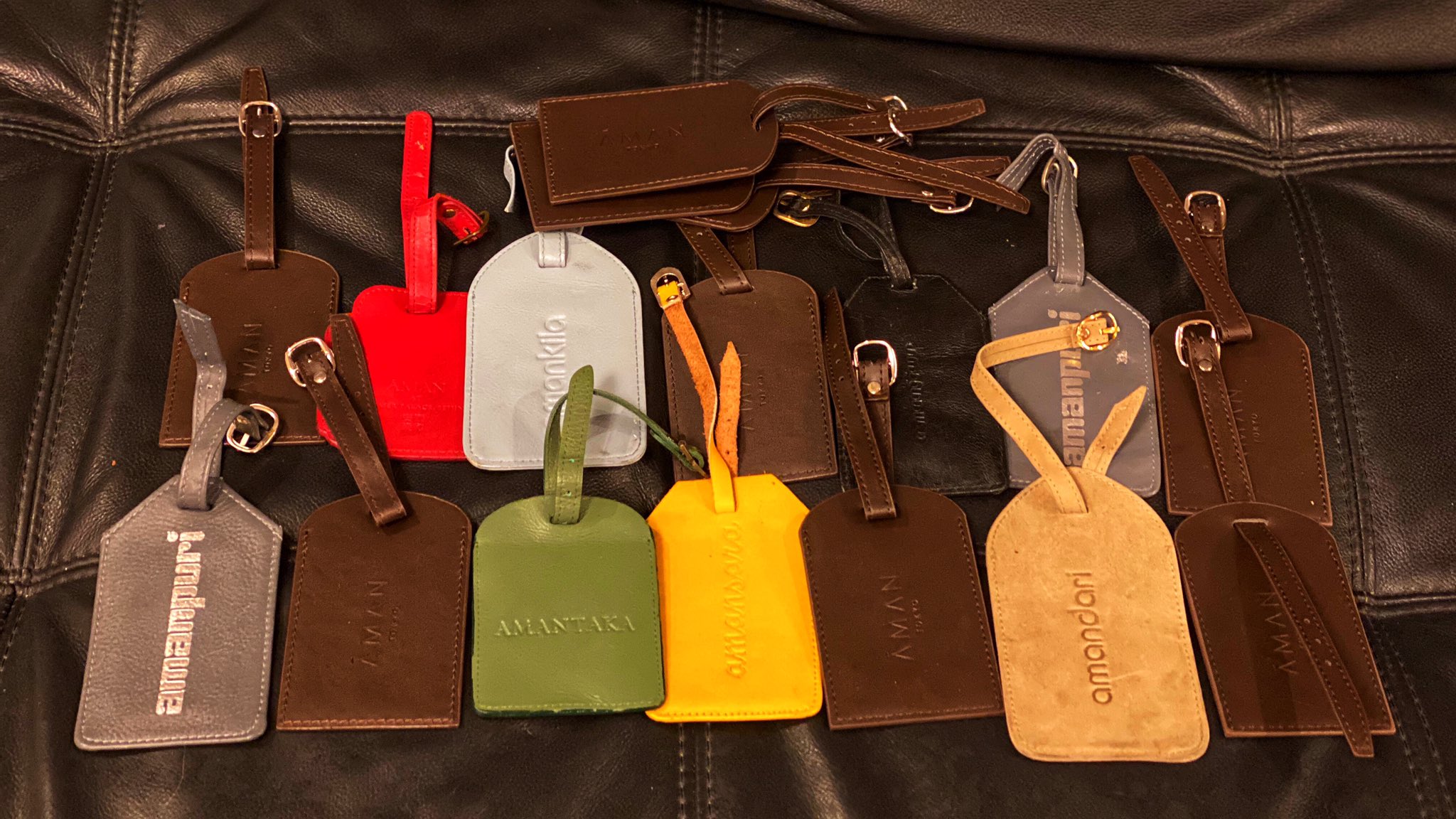 AMAN TOKYO アマン東京 ラゲージタグ 荷物タグ ネームタグ ブラウン