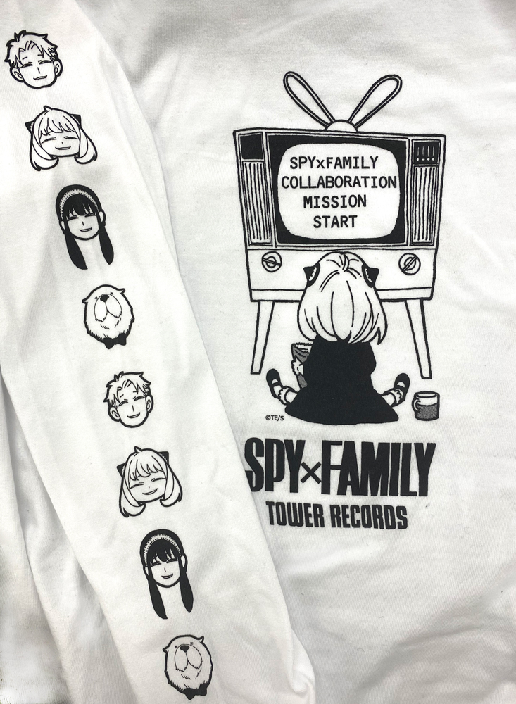 SPY×FAMILY』 × TOWER RECORDSロングスリーブTシャツ ホワイト📺TVを見