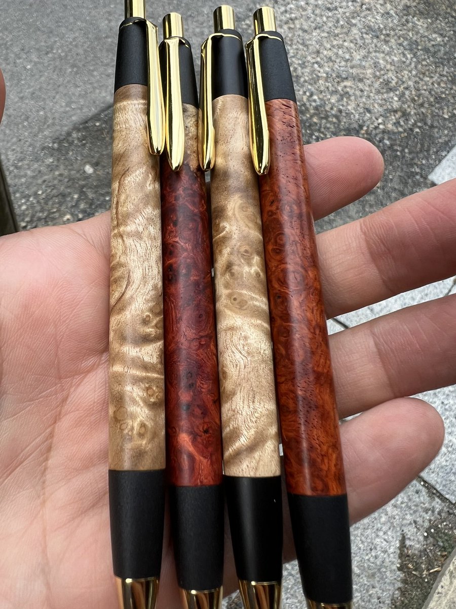 ボナンペン 花梨紅白源平 ボナンペン 真鍮製 本花梨瘤源平（花梨瘤紅白