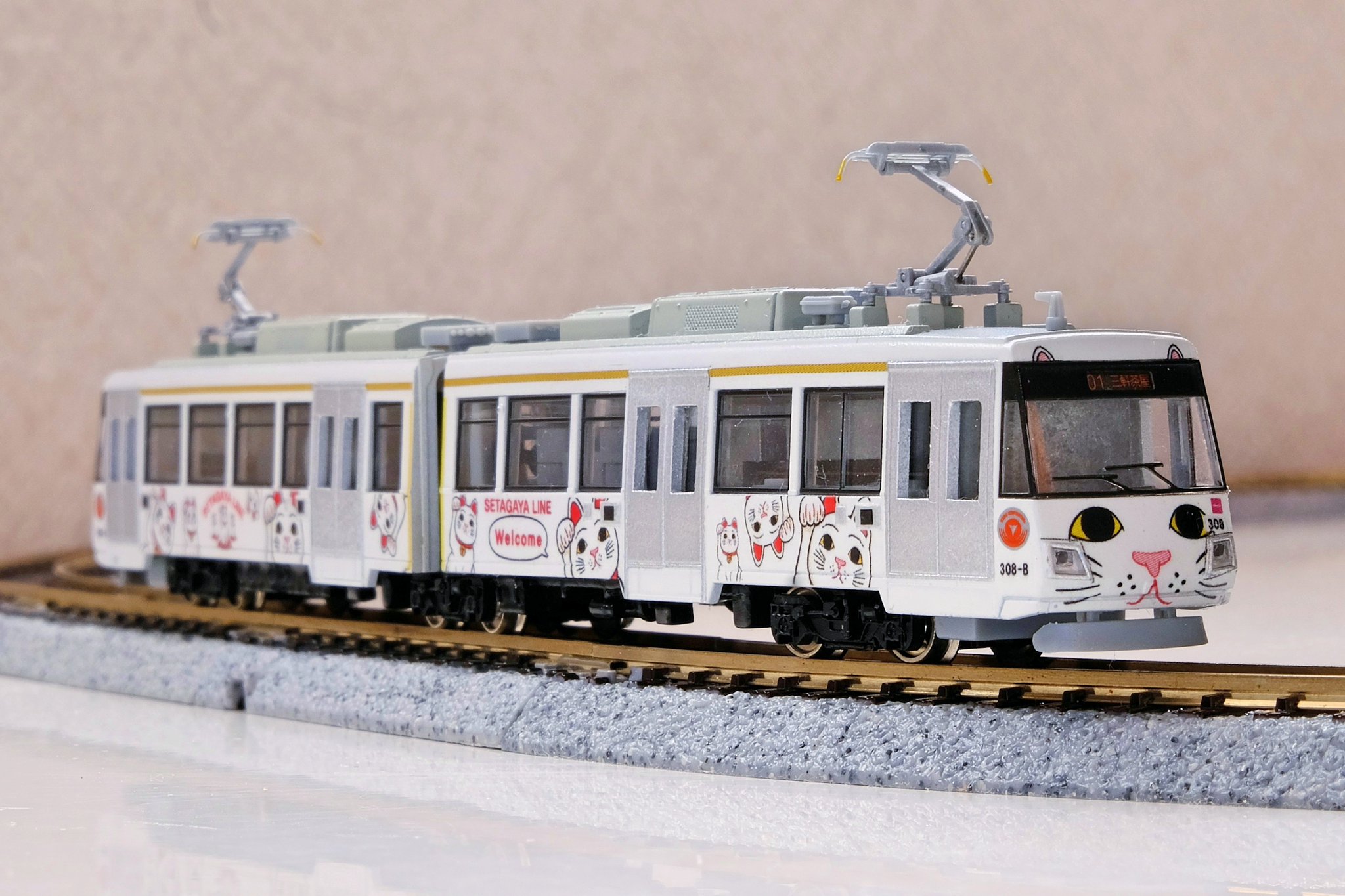 鉄道模型】1/80 16.5mmゲージ 東急電鉄300系 幸福の招き猫電車 鉄道