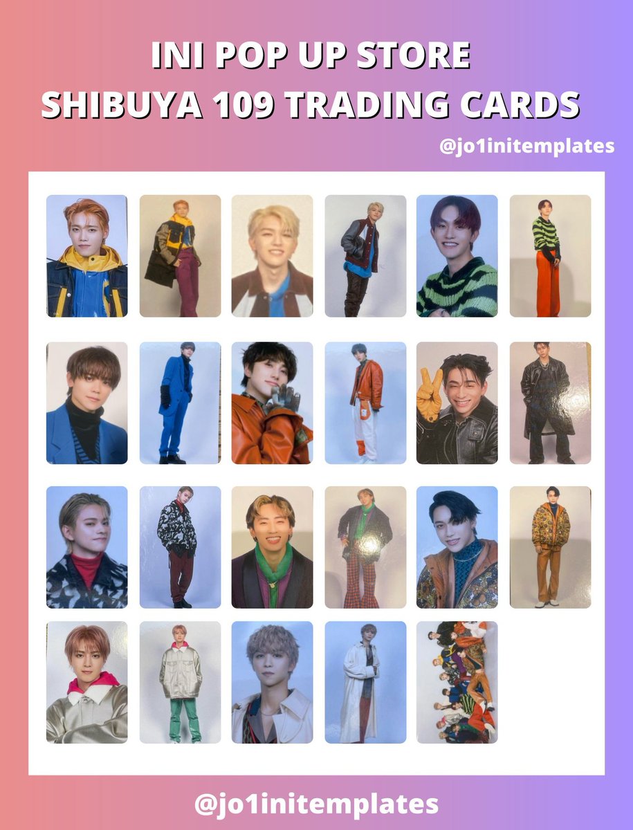 INI POP UP STORE SHIBUYA 109 TRADING CARDS INI POP-UP STORE 渋谷