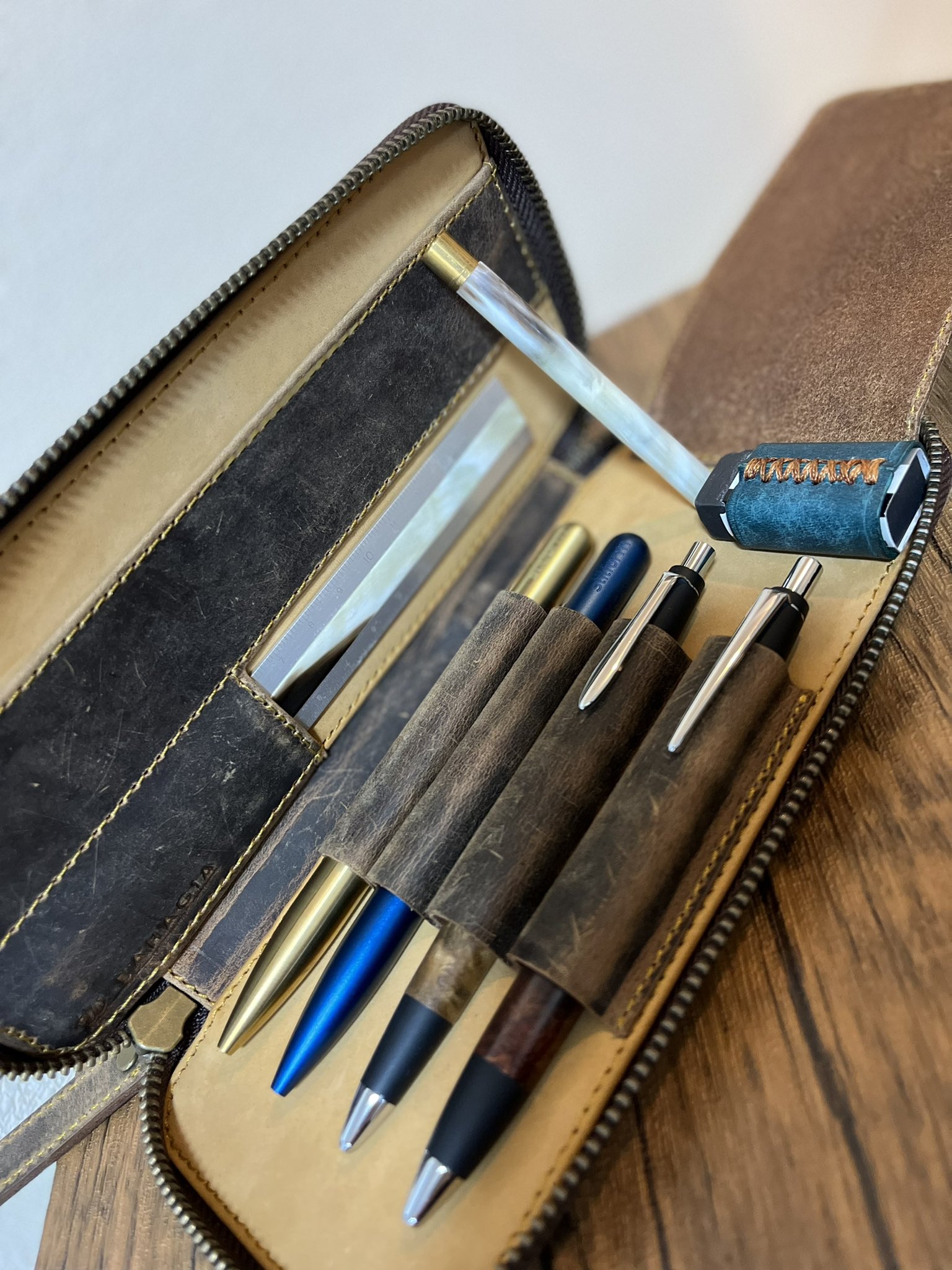 バハギア＆クラフト ラウンドジップペンケース 検索用:野原工芸