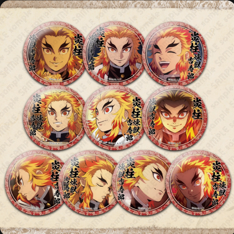 鬼滅の刃 煉獄杏寿郎 デフォルメ缶バッジ セガ コラボカフェ たい焼き夏