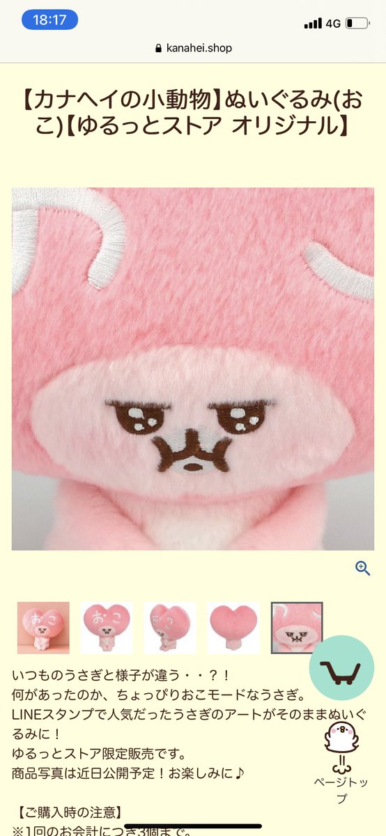 いちごパンツ カナヘイ うさぎ ピスケ ポーチ ゆるっとストア 限定