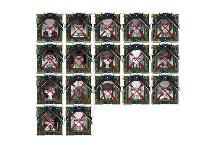 ダンガンロンパ 遺影アクリルバッジ 11点セット ダンガンロンパ 遺影