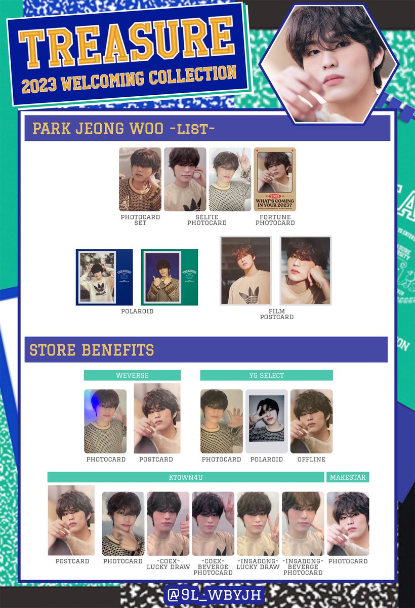 TREASURE ジョンウ トレカ 特典 公式グッズ セット デビュー treasure