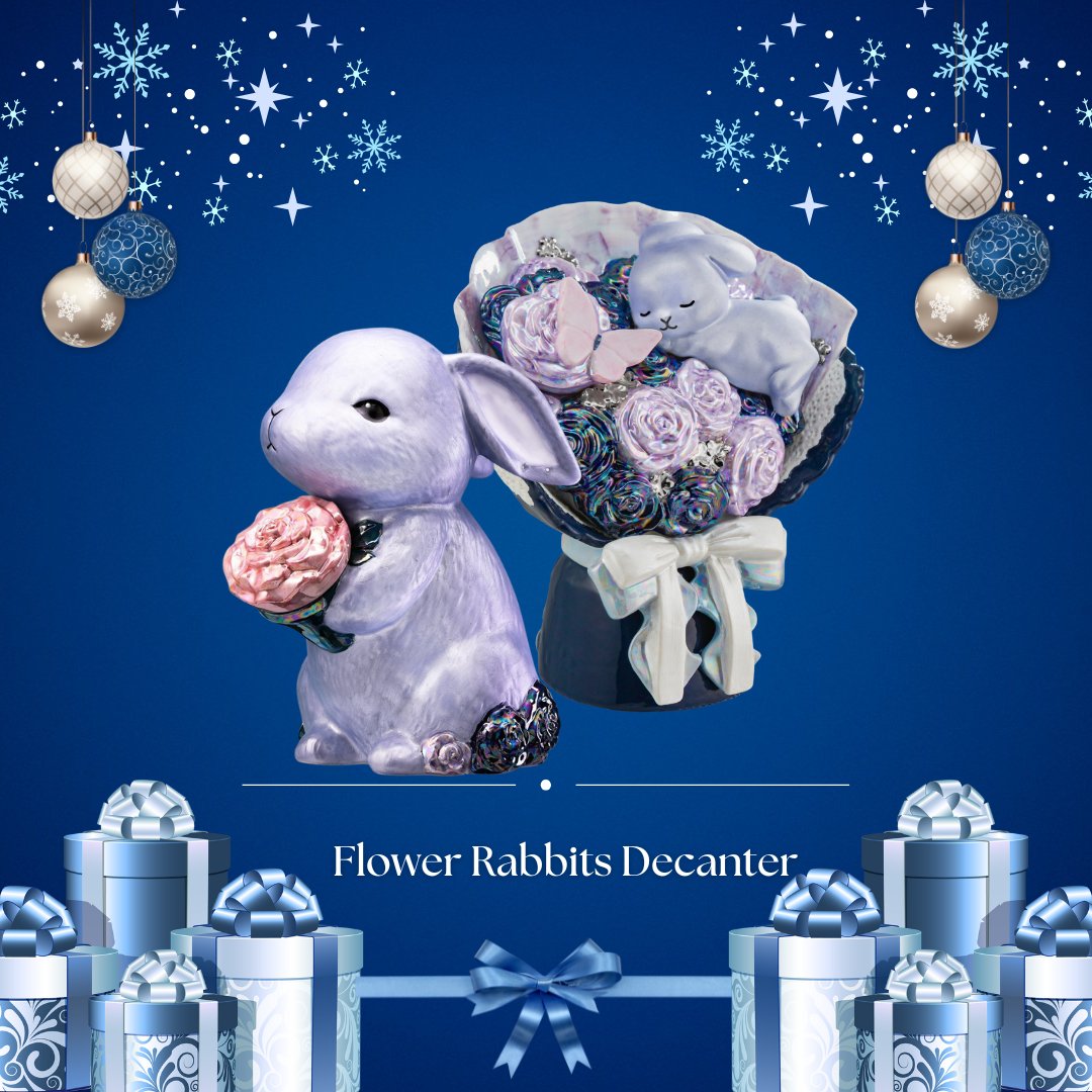 Flower Rabbits Decanter ＊フラワーラビッツデキャンタ ペアで