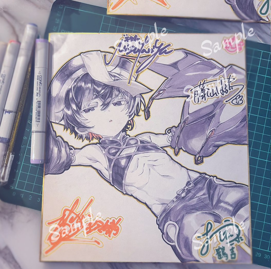 高嶋しょあ HIGH:LAND 直筆イラスト色紙 直筆サイン色紙 GCノベルズ